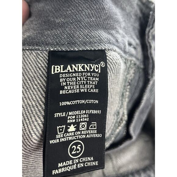 Blank NYC High Rise Shorts Denim Paper Bag Waist 25 Black Stone Wash Revolve y2k - Picture 6 of 6